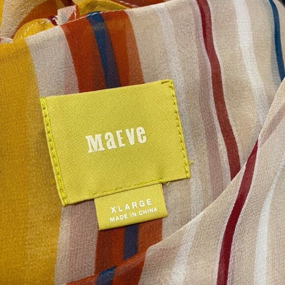 NWOT Anthropologie sheer layered stripe blouse XL - Picture 8 of 8